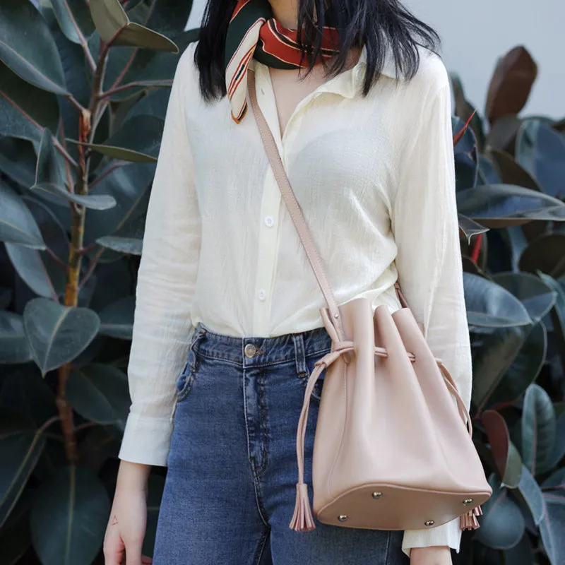 Stylish Bucket Bag LEATHER WOMENs SHOULDER BAGs Purse FOR WOMEN