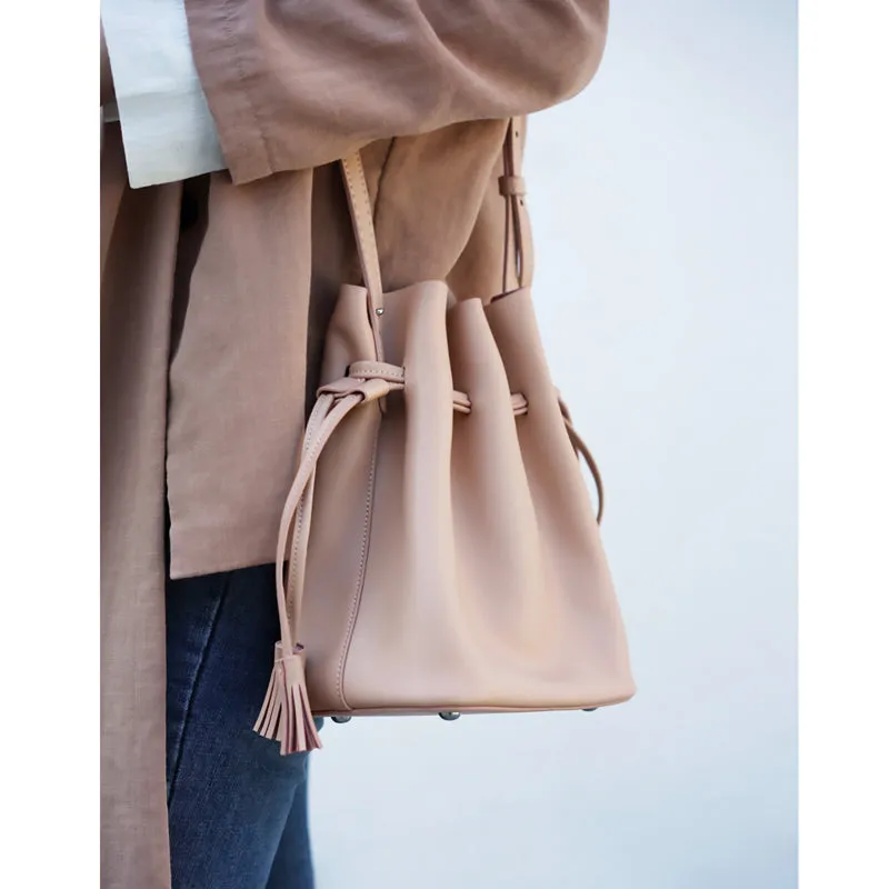 Stylish Bucket Bag LEATHER WOMENs SHOULDER BAGs Purse FOR WOMEN
