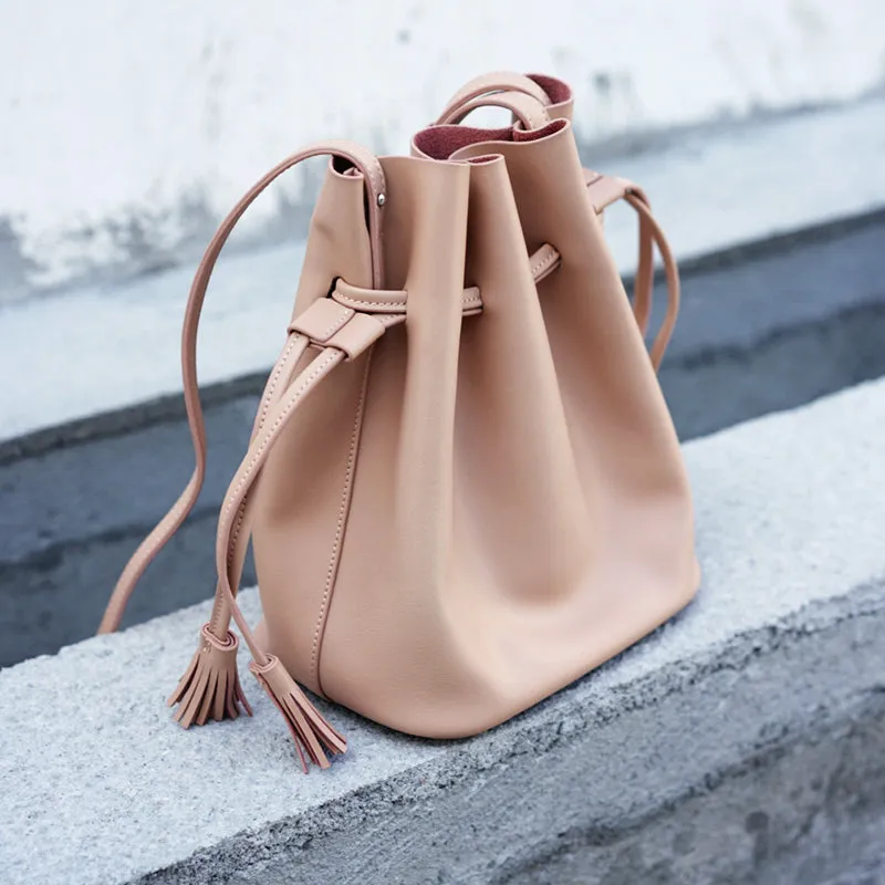 Stylish Bucket Bag LEATHER WOMENs SHOULDER BAGs Purse FOR WOMEN