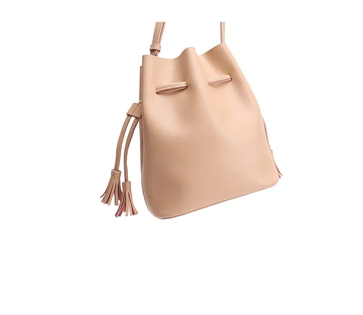 Stylish Bucket Bag LEATHER WOMENs SHOULDER BAGs Purse FOR WOMEN