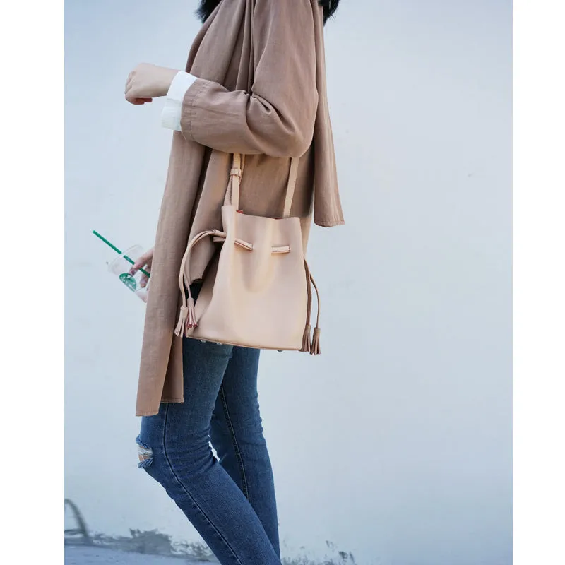 Stylish Bucket Bag LEATHER WOMENs SHOULDER BAGs Purse FOR WOMEN