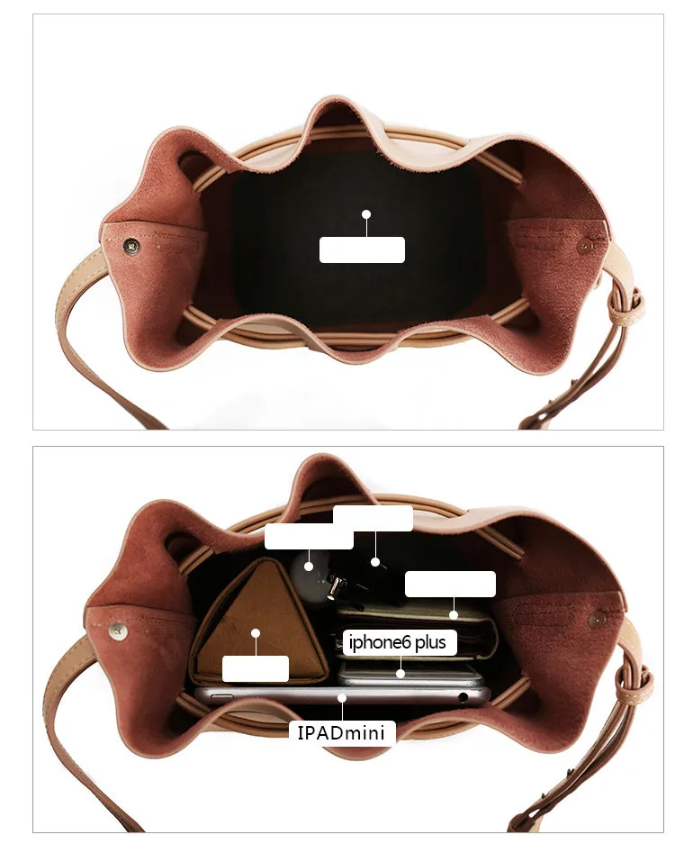 Stylish Bucket Bag LEATHER WOMENs SHOULDER BAGs Purse FOR WOMEN