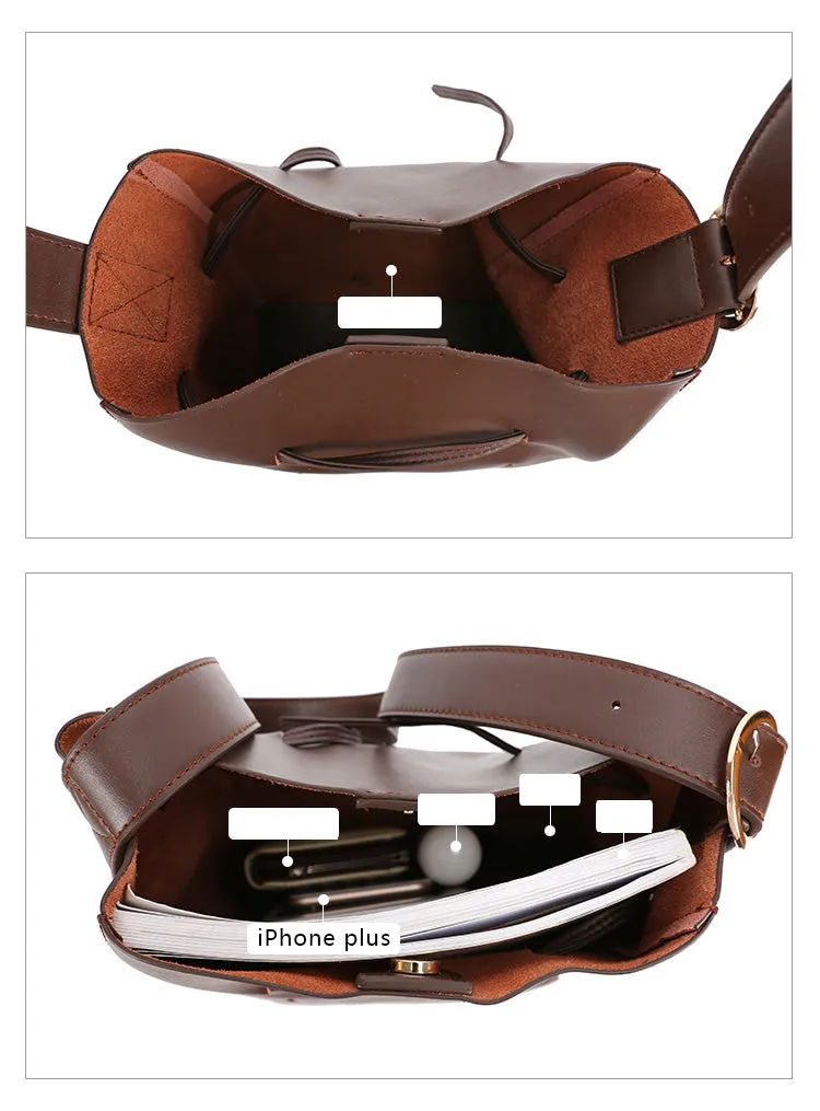 Stylish Bucket Bag Purse LEATHER WOMENs SHOULDER BAGs FOR WOMEN