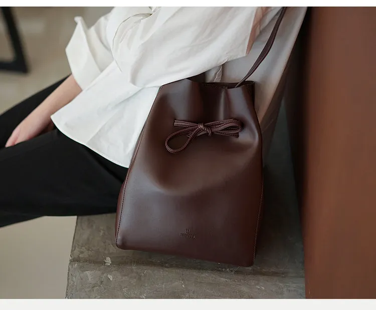 Stylish Bucket Bag Purse LEATHER WOMENs SHOULDER BAGs FOR WOMEN