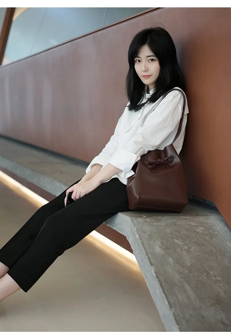 Stylish Bucket Bag Purse LEATHER WOMENs SHOULDER BAGs FOR WOMEN
