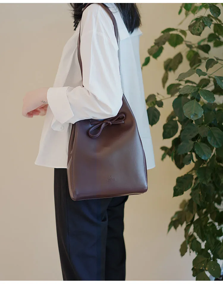 Stylish Bucket Bag Purse LEATHER WOMENs SHOULDER BAGs FOR WOMEN