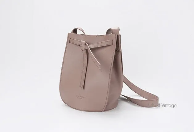 Stylish Leather Blue Womens Bucket Purse Crossbody Bag Barrel Shoulder Bag for Women