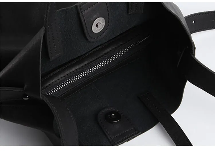 Stylish Leather Bucket Bag Large Tote Bag Shopper Barrel Bag Shoulder Bag Purse For Women