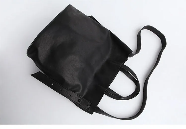 Stylish Leather Bucket Bag Large Tote Bag Shopper Barrel Bag Shoulder Bag Purse For Women