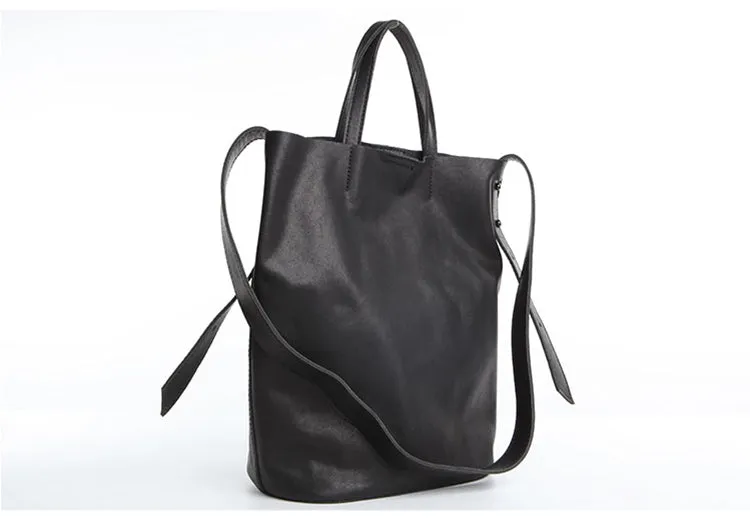 Stylish Leather Bucket Bag Large Tote Bag Shopper Barrel Bag Shoulder Bag Purse For Women