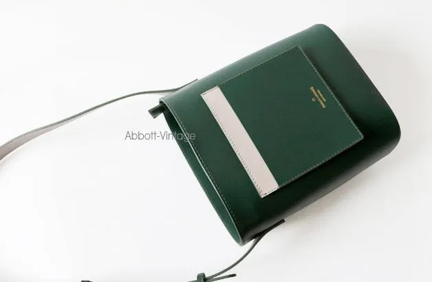 Stylish Leather Green Coffee Womens Bucket Purse Crossbody Bag Barrel Shoulder Bag for Women