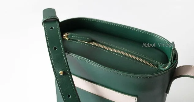 Stylish Leather Green Coffee Womens Bucket Purse Crossbody Bag Barrel Shoulder Bag for Women