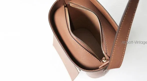 Stylish Leather Green Coffee Womens Bucket Purse Crossbody Bag Barrel Shoulder Bag for Women