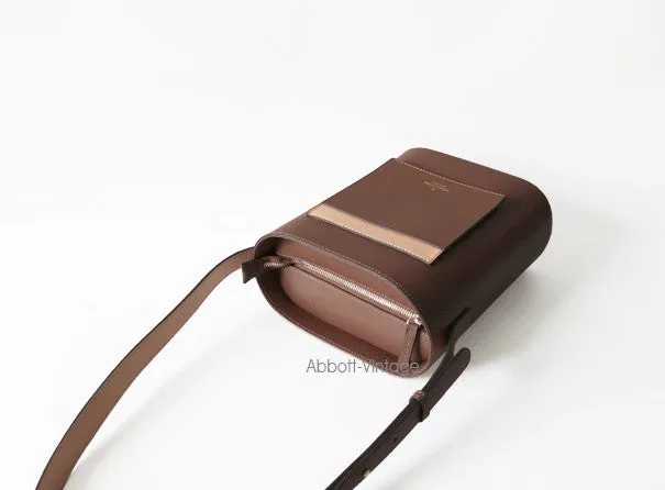 Stylish Leather Green Coffee Womens Bucket Purse Crossbody Bag Barrel Shoulder Bag for Women