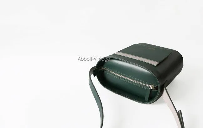 Stylish Leather Green Coffee Womens Bucket Purse Crossbody Bag Barrel Shoulder Bag for Women
