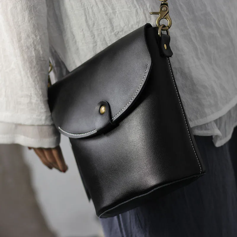 Stylish LEATHER WOMEN Bucket Bag SHOULDER BAG Barrel Crossbody Purse FOR WOMEN