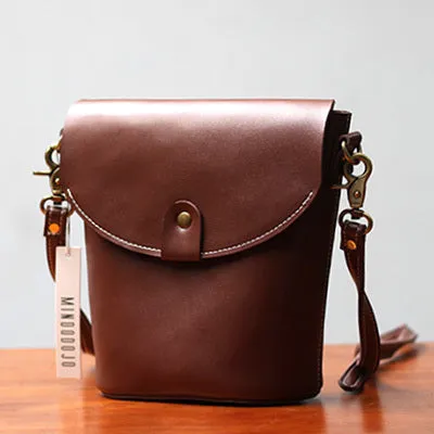 Stylish LEATHER WOMEN Bucket Bag SHOULDER BAG Barrel Crossbody Purse FOR WOMEN