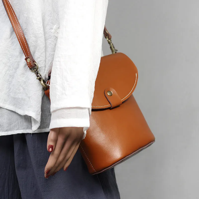 Stylish LEATHER WOMEN Bucket Bag SHOULDER BAG Barrel Crossbody Purse FOR WOMEN