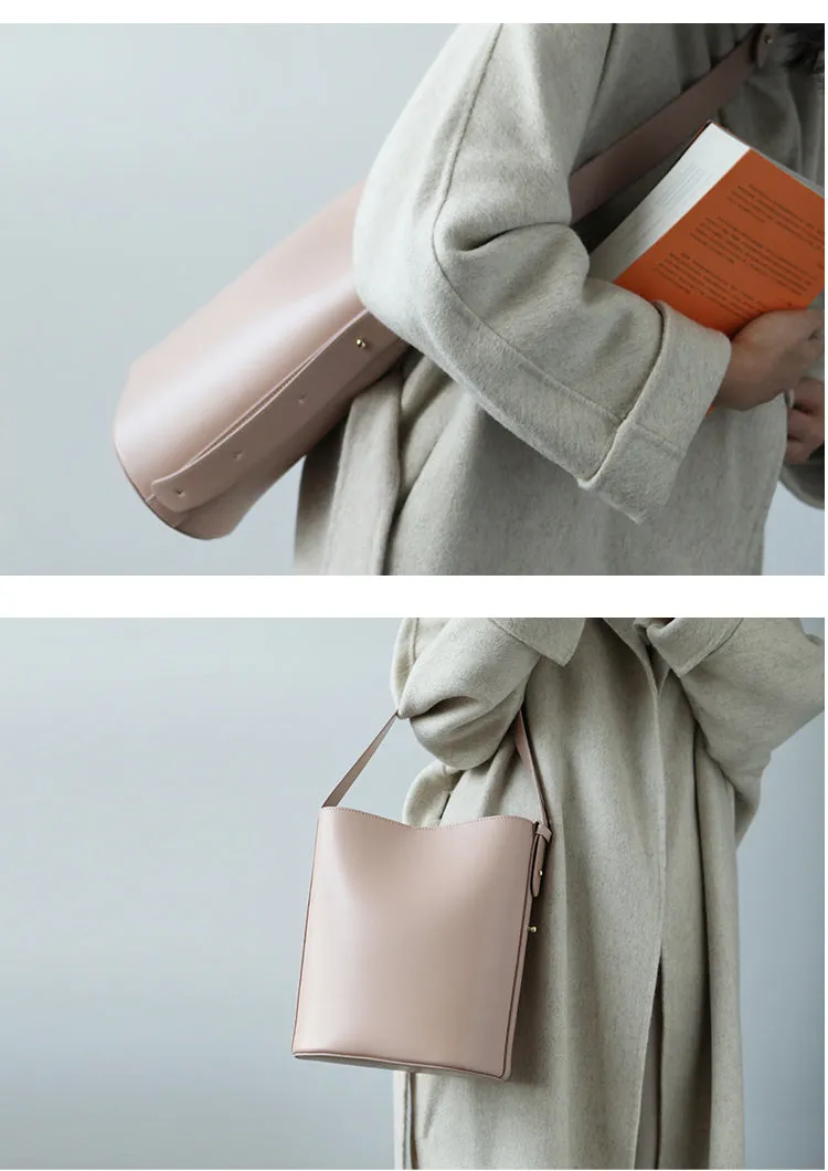 Stylish LEATHER WOMEN Bucket Handbag Barrel SHOULDER BAG Crossbody Purse FOR WOMEN