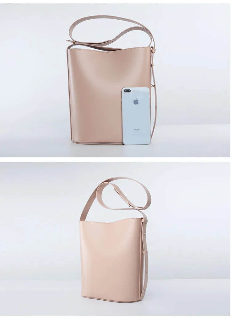 Stylish LEATHER WOMEN Bucket Handbag Barrel SHOULDER BAG Crossbody Purse FOR WOMEN