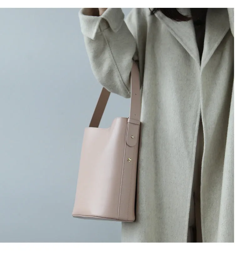 Stylish LEATHER WOMEN Bucket Handbag Barrel SHOULDER BAG Crossbody Purse FOR WOMEN
