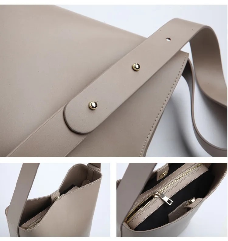 Stylish LEATHER WOMEN Bucket Handbag Barrel SHOULDER BAG Crossbody Purse FOR WOMEN