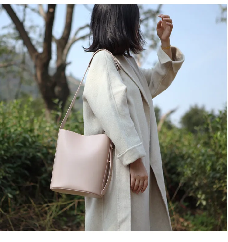 Stylish LEATHER WOMEN Bucket Handbag Barrel SHOULDER BAG Crossbody Purse FOR WOMEN