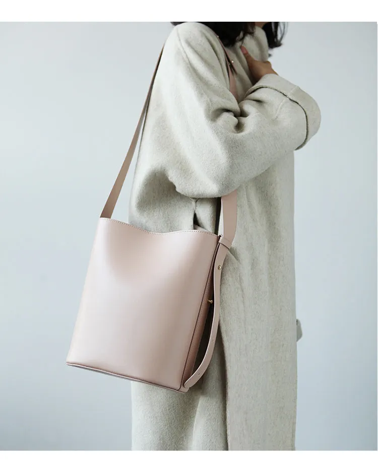 Stylish LEATHER WOMEN Bucket Handbag Barrel SHOULDER BAG Crossbody Purse FOR WOMEN