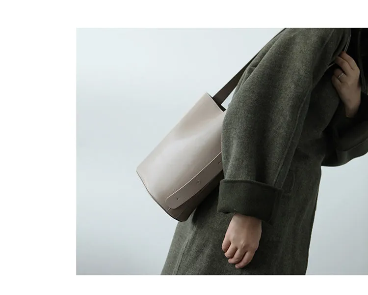 Stylish LEATHER WOMEN Bucket Handbag Barrel SHOULDER BAG Crossbody Purse FOR WOMEN