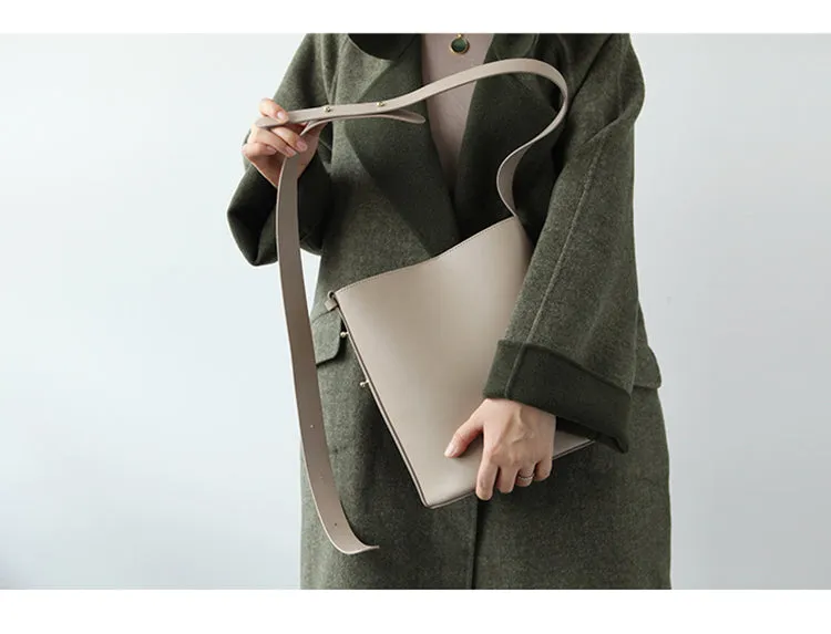 Stylish LEATHER WOMEN Bucket Handbag Barrel SHOULDER BAG Crossbody Purse FOR WOMEN