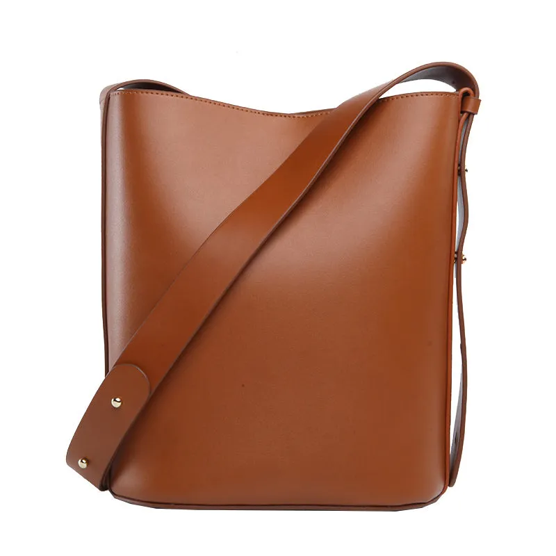 Stylish LEATHER WOMEN Bucket Handbag Barrel SHOULDER BAG Crossbody Purse FOR WOMEN