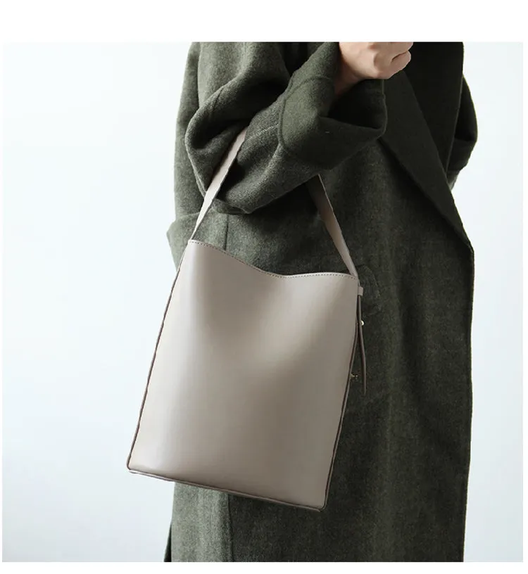 Stylish LEATHER WOMEN Bucket Handbag Barrel SHOULDER BAG Crossbody Purse FOR WOMEN