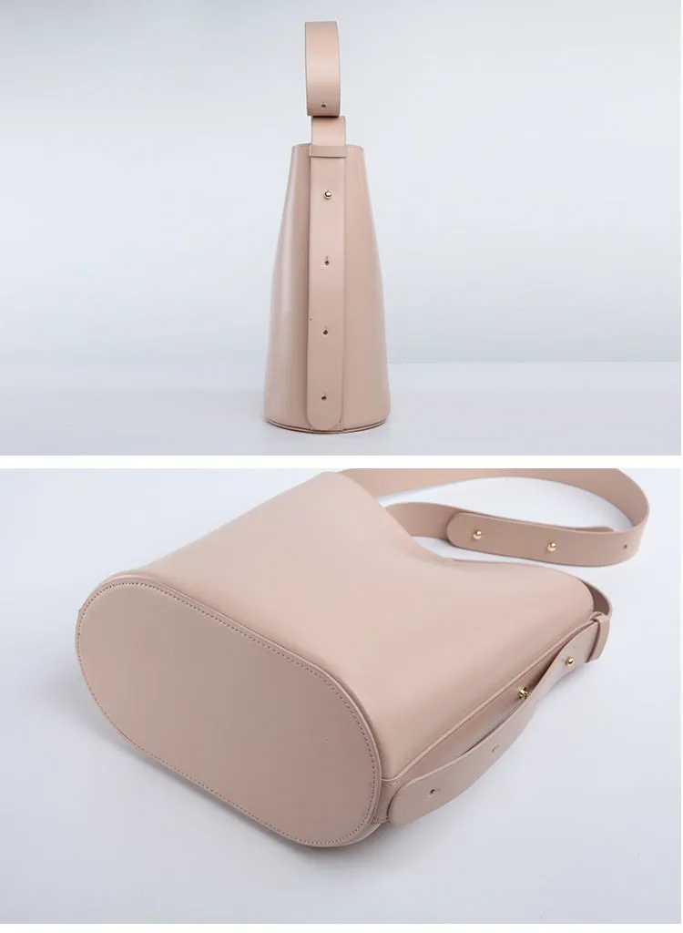 Stylish LEATHER WOMEN Bucket Handbag Barrel SHOULDER BAG Crossbody Purse FOR WOMEN