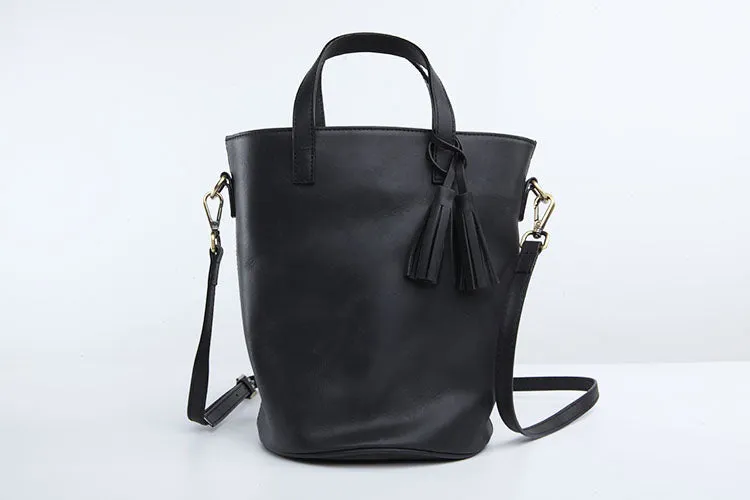 Stylish LEATHER WOMEN Large Bucket Handbag Barrel SHOULDER BAG Crossbody Purse FOR WOMEN