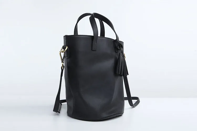 Stylish LEATHER WOMEN Large Bucket Handbag Barrel SHOULDER BAG Crossbody Purse FOR WOMEN