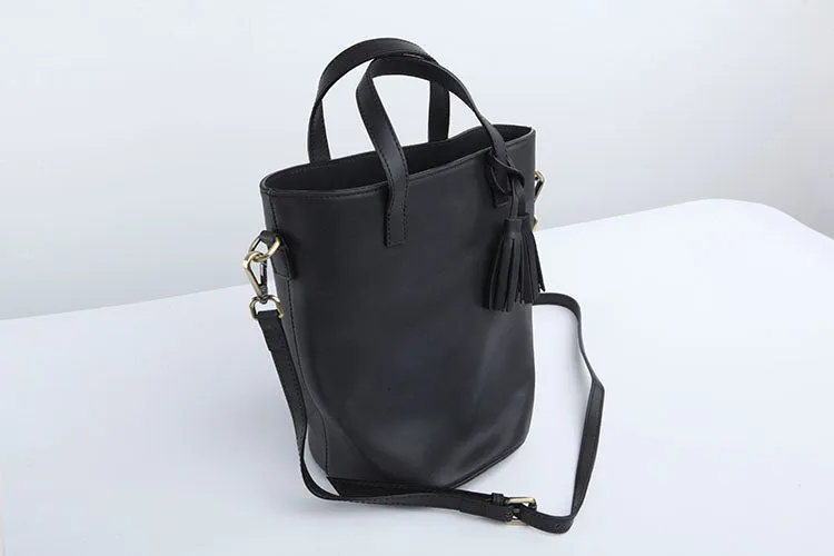 Stylish LEATHER WOMEN Large Bucket Handbag Barrel SHOULDER BAG Crossbody Purse FOR WOMEN