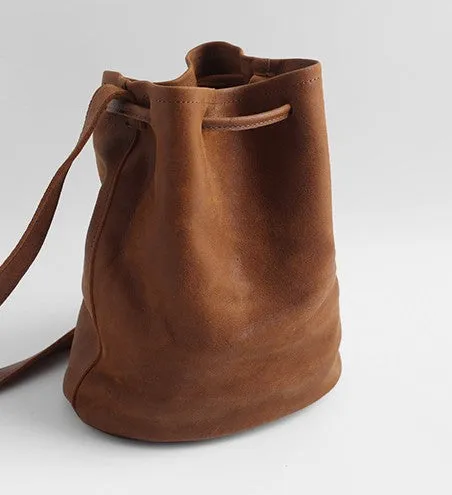 Stylish LEATHER WOMENs Bucket Crossbody Purse Barrel SHOULDER BAG FOR WOMEN