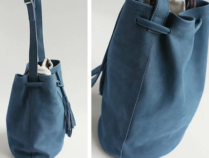 Stylish LEATHER WOMENs Bucket Crossbody Purse Barrel SHOULDER BAG FOR WOMEN