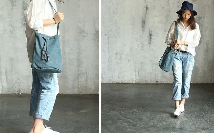 Stylish LEATHER WOMENs Bucket Crossbody Purse Barrel SHOULDER BAG FOR WOMEN