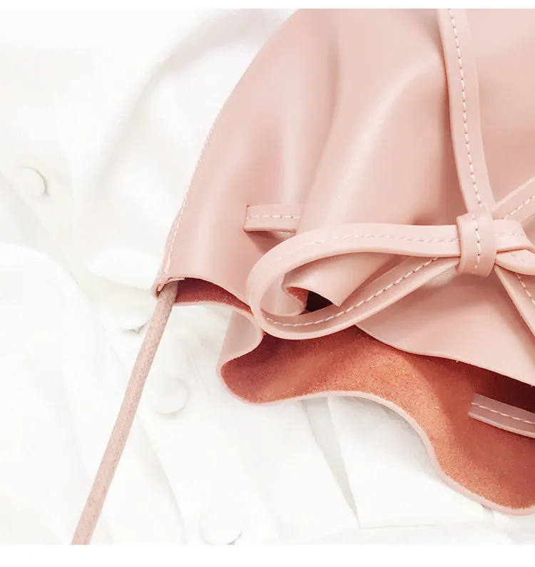Stylish Leather Womens Shoulder Bucket Bag Crossbody Bag For Women
