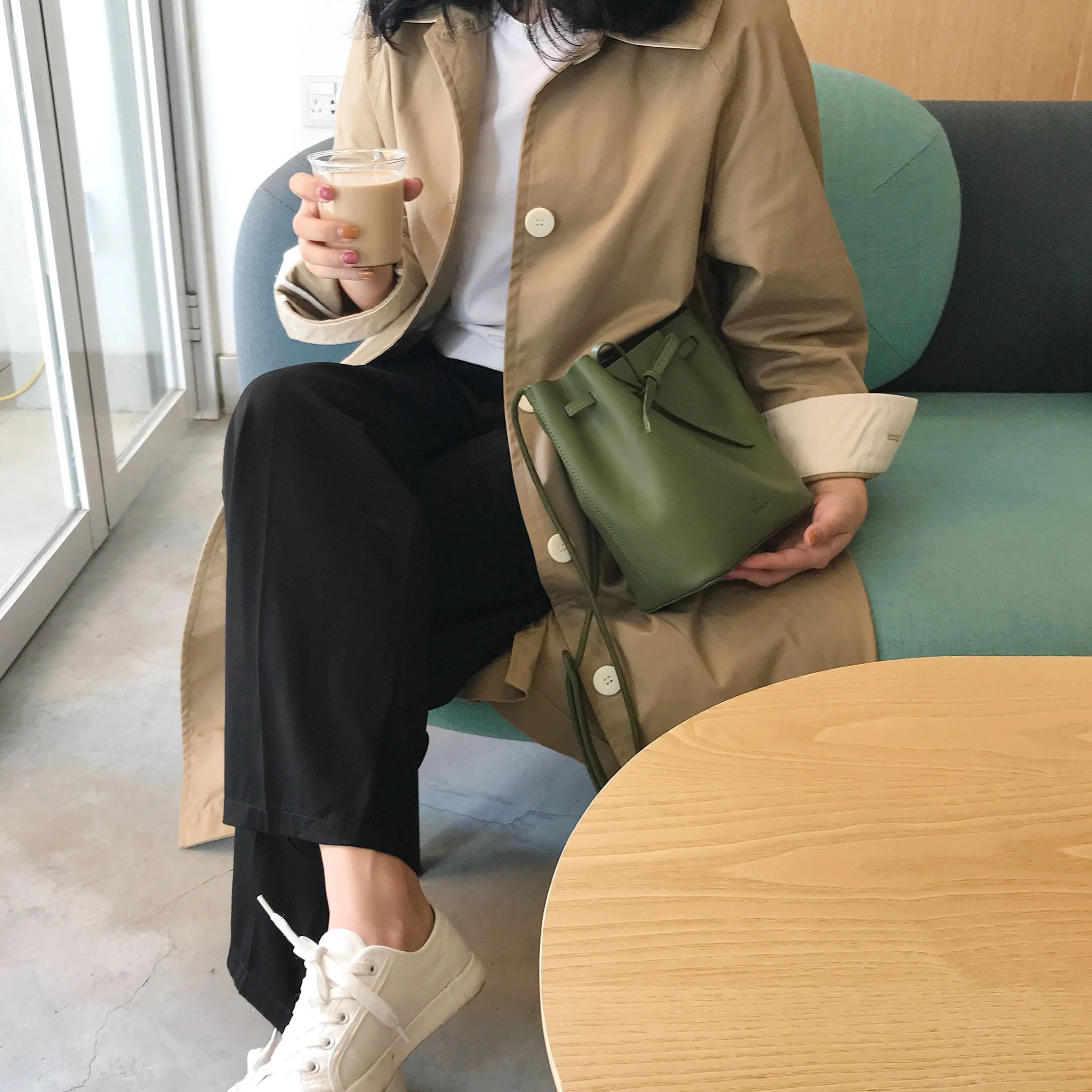 Stylish Leather Womens Shoulder Bucket Bag Crossbody Bag For Women
