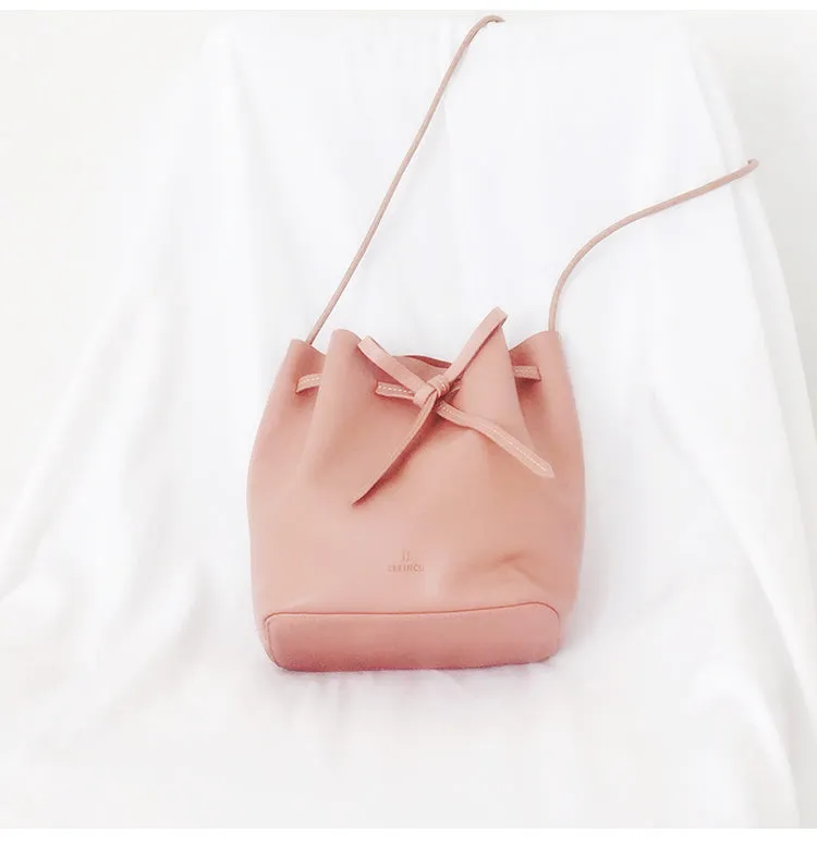 Stylish Leather Womens Shoulder Bucket Bag Crossbody Bag For Women