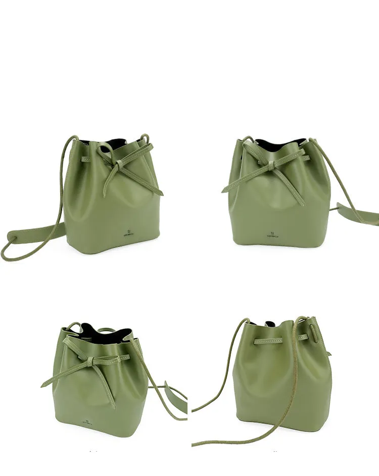 Stylish Leather Womens Shoulder Bucket Bag Crossbody Bag For Women