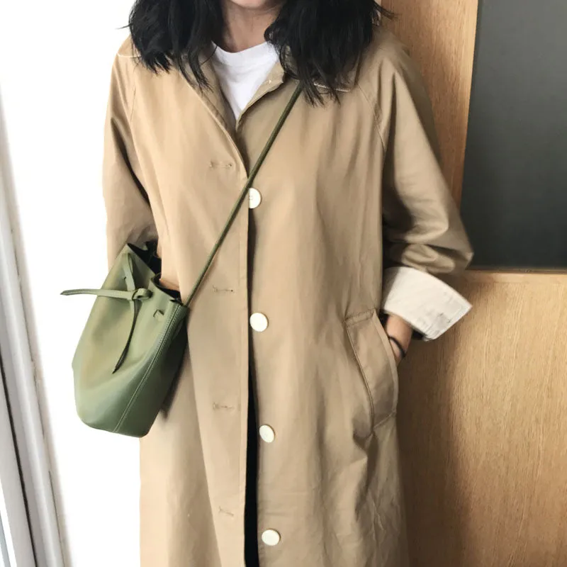 Stylish Leather Womens Shoulder Bucket Bag Crossbody Bag For Women