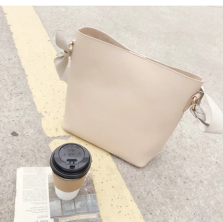 Stylish Leather Womens Shoulder Tote Bag Purse Bucket Bag For Women