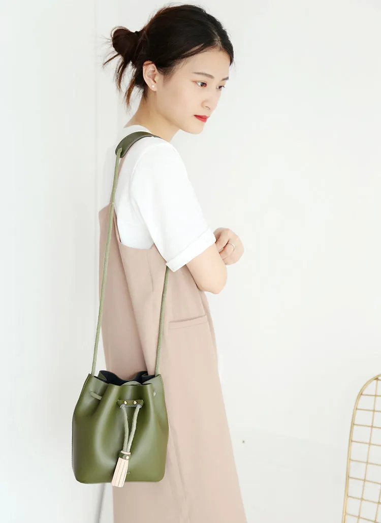 Stylish WOMENs Bucket Bag Purse LEATHER SHOULDER BAGs FOR WOMEN