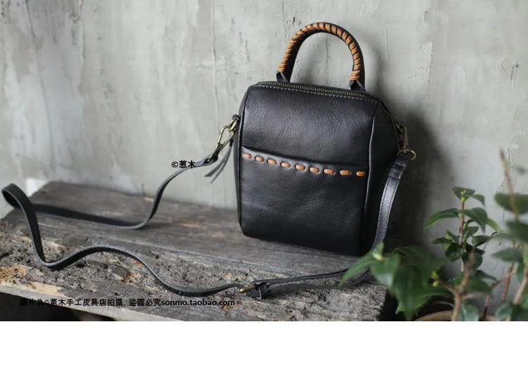 Stylish Womens White Leather Bucket Handbag Black Shoulder Bag Vertical Purses for Ladies