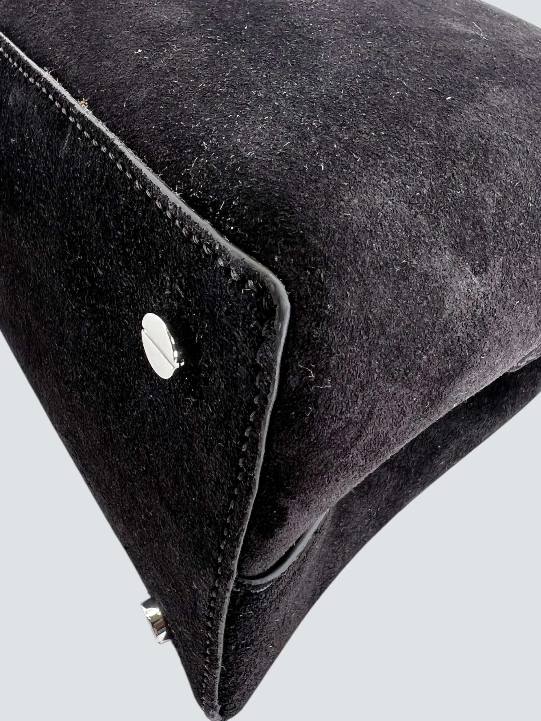 Toteme Espresso Brown Suede Leather TLock Shoulder Bag