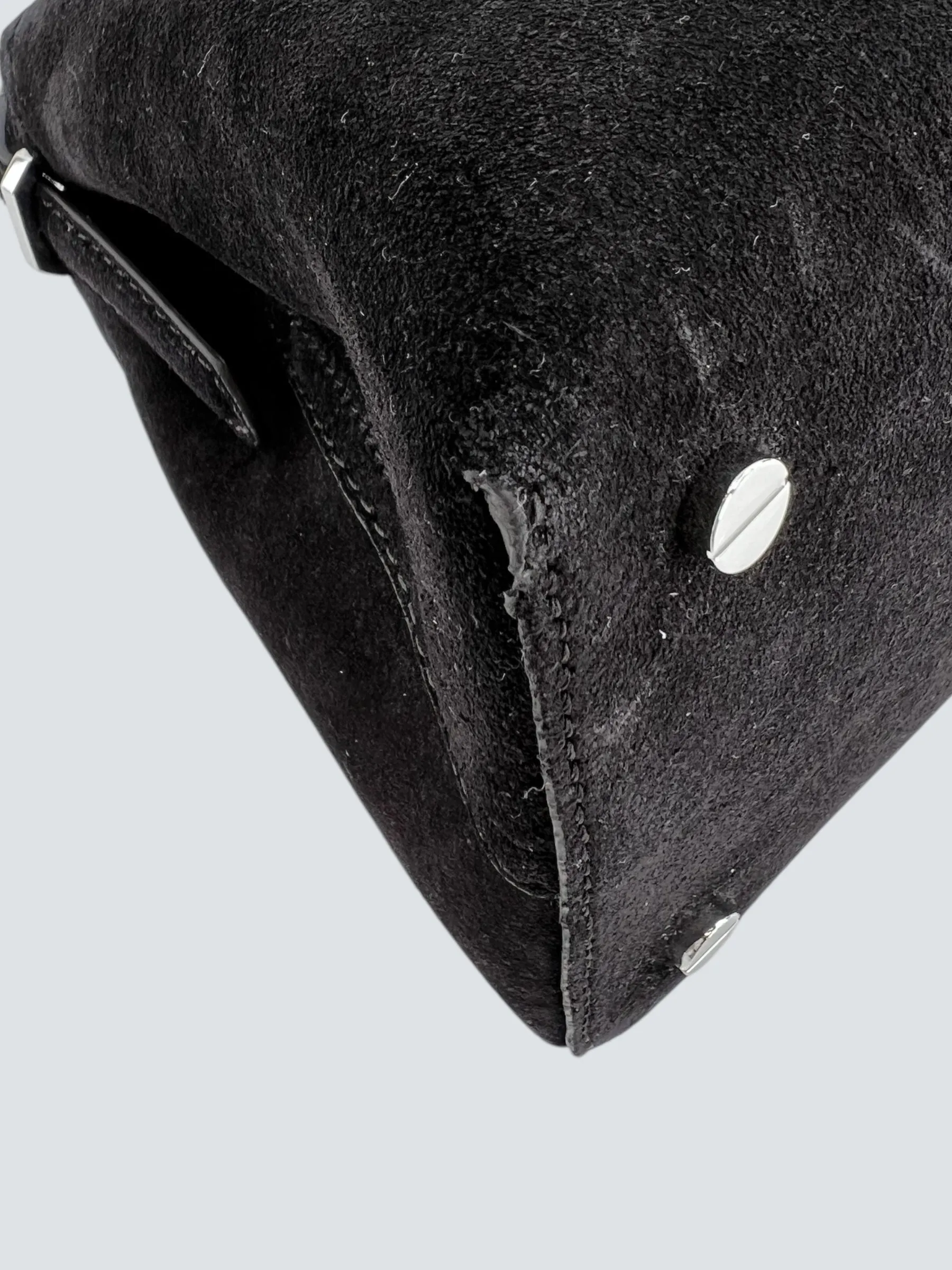 Toteme Espresso Brown Suede Leather TLock Shoulder Bag