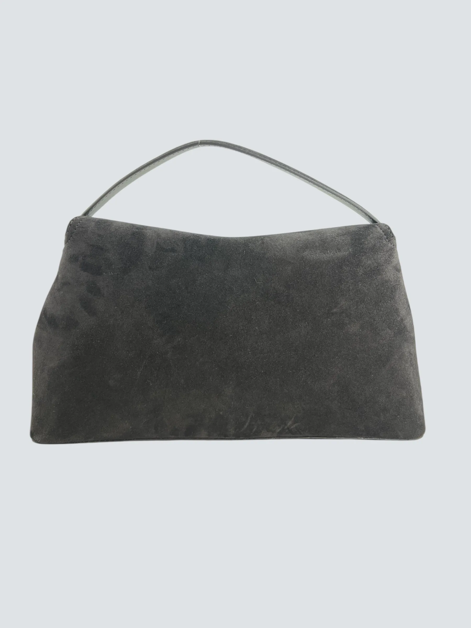 Toteme Espresso Brown Suede Leather TLock Shoulder Bag
